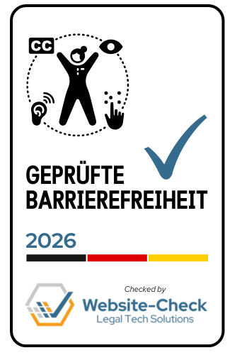 Website-Check Barrierefreiheitssiegel Website-Check Barrierefreiheitssiegel - Verlinkt zur Website-Check Siegelseite für diese Webseite